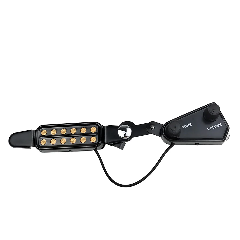 12-hole Acoustic Guitar Sound Hole Pickup Magnetic Transducer with Tone Volume Controller Audio Cable