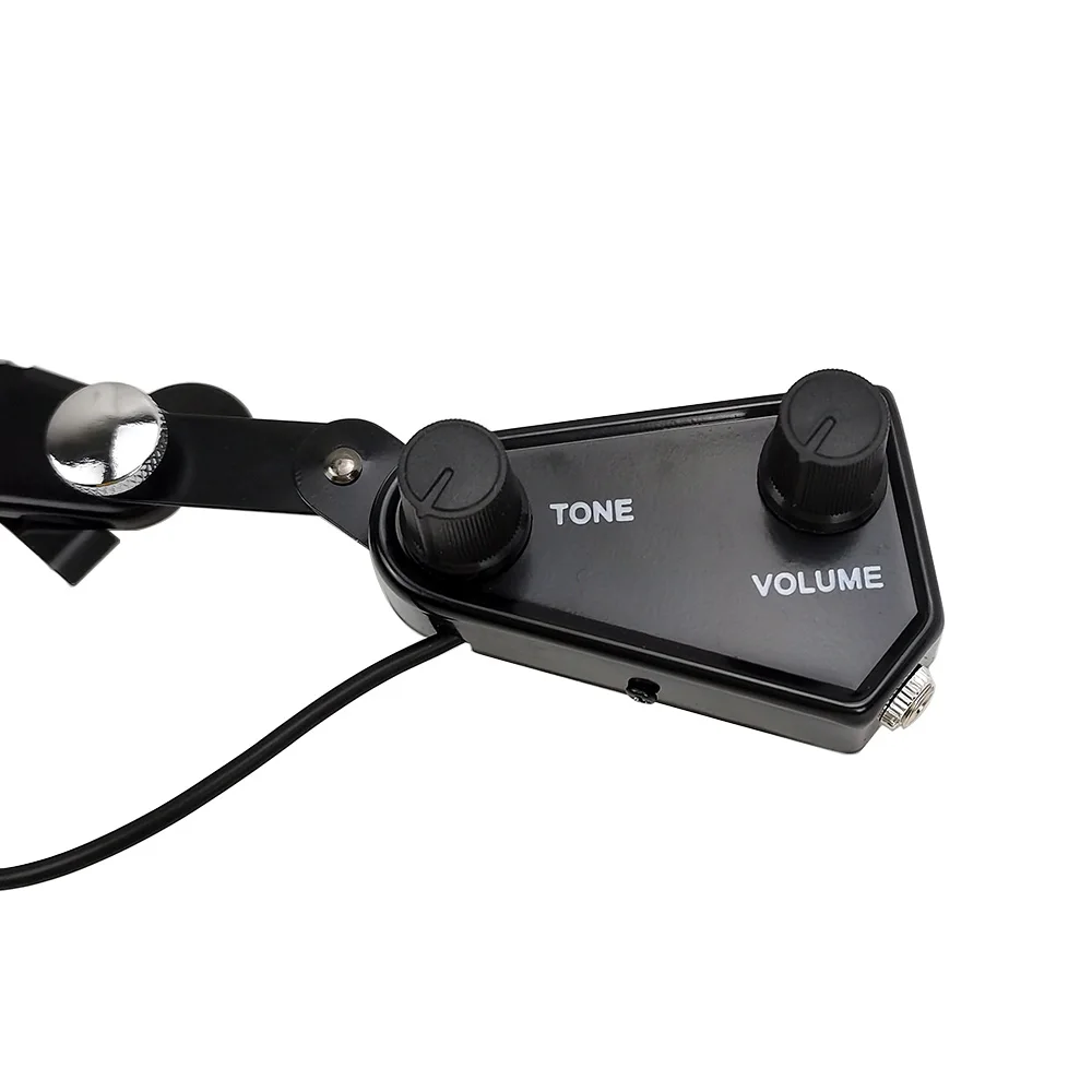 12-hole Acoustic Guitar Sound Hole Pickup Magnetic Transducer with Tone Volume Controller Audio Cable