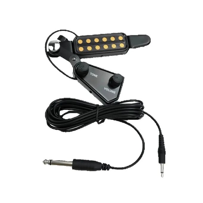 12-hole Acoustic Guitar Sound Hole Pickup Magnetic Transducer with Tone Volume Controller Audio Cable - Image 2