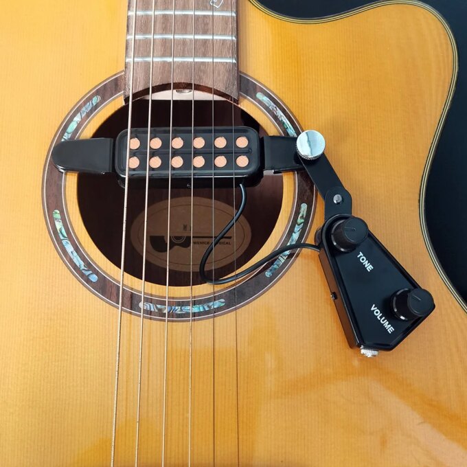 12-hole Acoustic Guitar Sound Hole Pickup Magnetic Transducer with Tone Volume Controller Audio Cable - Image 6