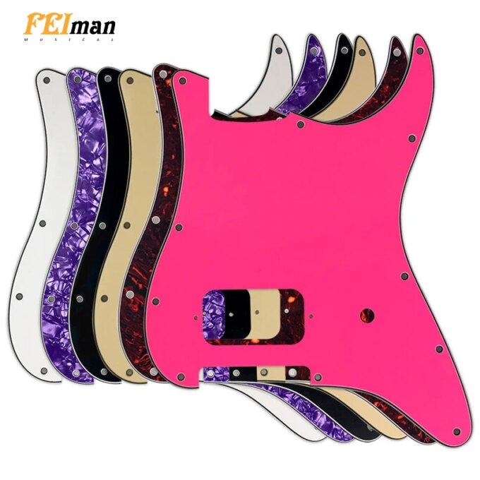 Feiman Custom Parts 11 Screw Holes Pickguards Suit For Fender Tom Delonge Strat Guitar US Spec Strat With Bridge Humbucker