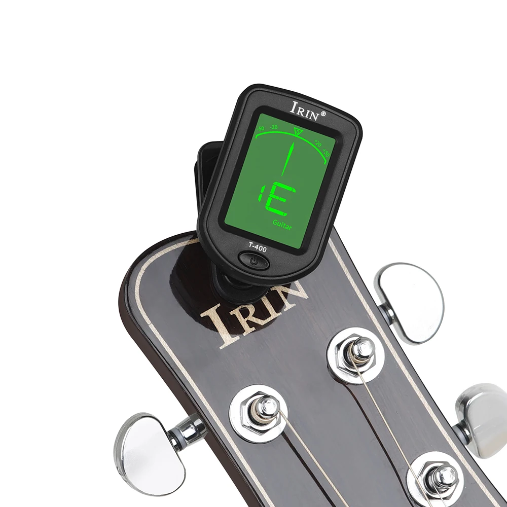 IRIN T-400 Guitar Tuner Digital Clip-On Tone Tuner for Electric Ukulele Bass Violin Universal 360Degree Rotatable Sensitive IRIN T-400 Guitar Tuner Digital Clip-On Tone Tuner for Electric Ukulele Bass Violin Universal 360Degree Rotatable Sensitive