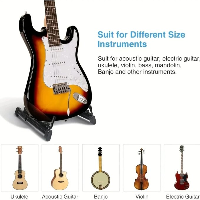 Miwayer Guitar Stand Folding A Frame Floor Universal ABS for Acoustic Classical Electric Bass Guitars Banjo Ukulele Portable - Image 3