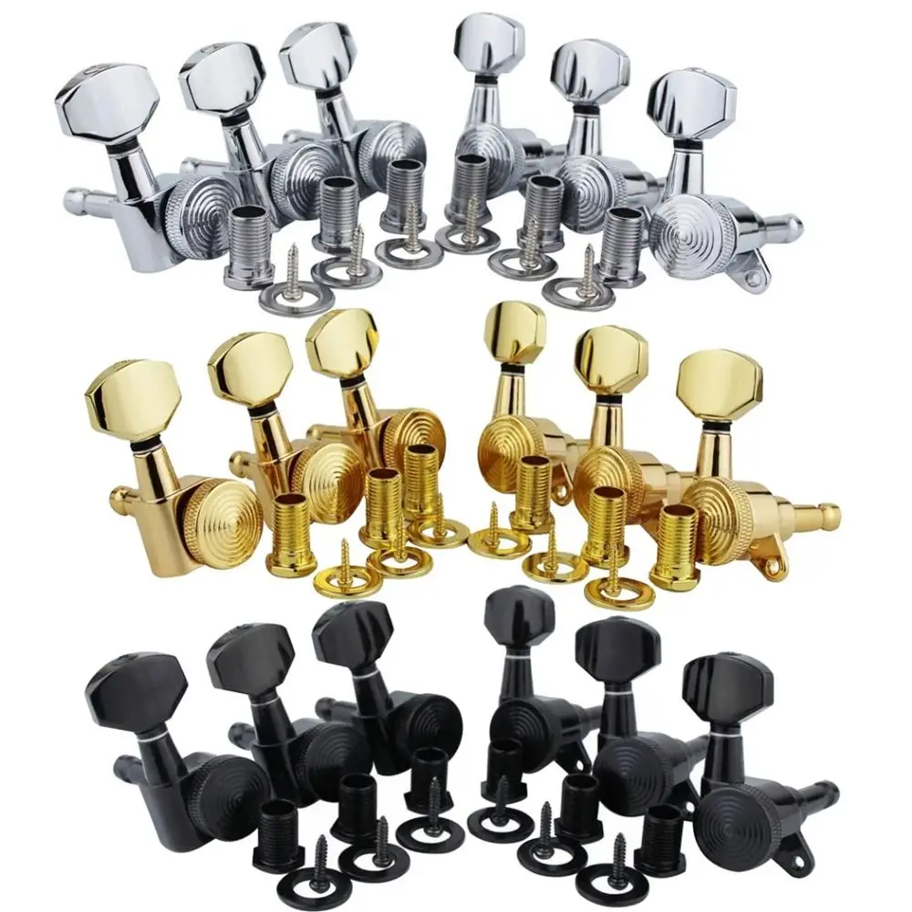 6PCS/Set Professional Chrome Guitar Locking Tuners Lock String Silver/Gold/Black Guitar Tuning Pegs Lock String Tuning Pegs 6PCS/Set Professional Chrome Guitar Locking Tuners Lock String Silver/Gold/Black Guitar Tuning Pegs Lock String Tuning Pegs
