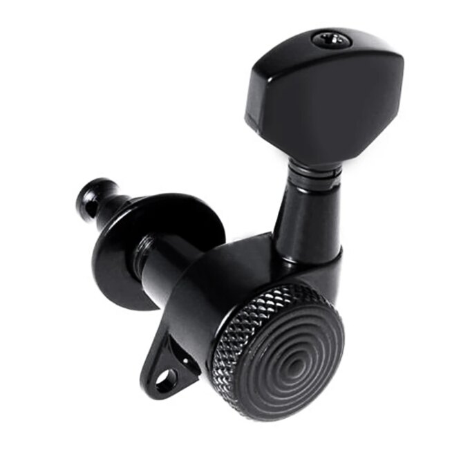 6Pcs Black Locking Tuners Reusable Sealed Machine Heads Tuners String Right Tuning Pegs for Acoustic Or Electric Guitar