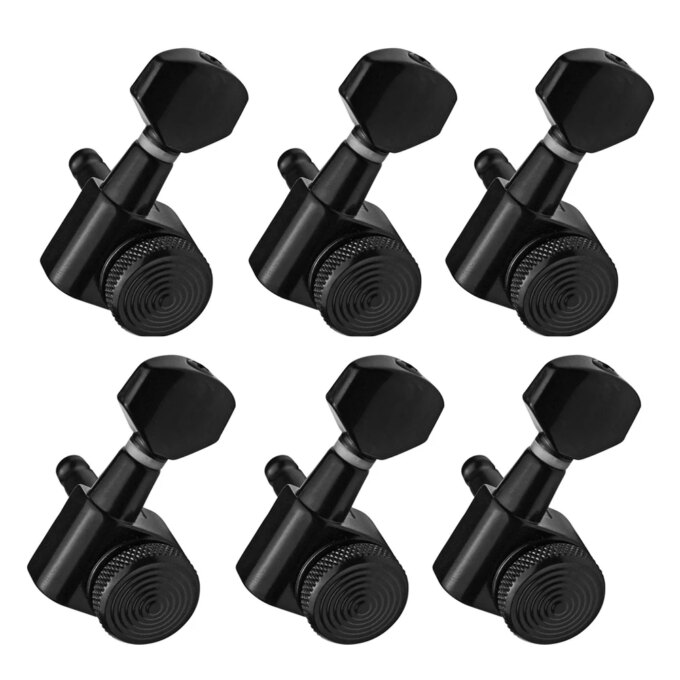 6Pcs Black Locking Tuners Reusable Sealed Machine Heads Tuners String Right Tuning Pegs for Acoustic Or Electric Guitar - Image 2
