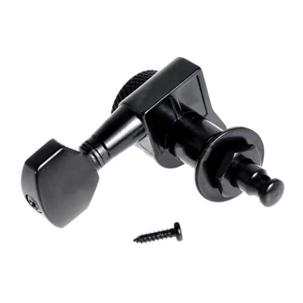 6Pcs Black Locking Tuners Reusable Sealed Machine Heads Tuners String Right Tuning Pegs for Acoustic Or Electric Guitar