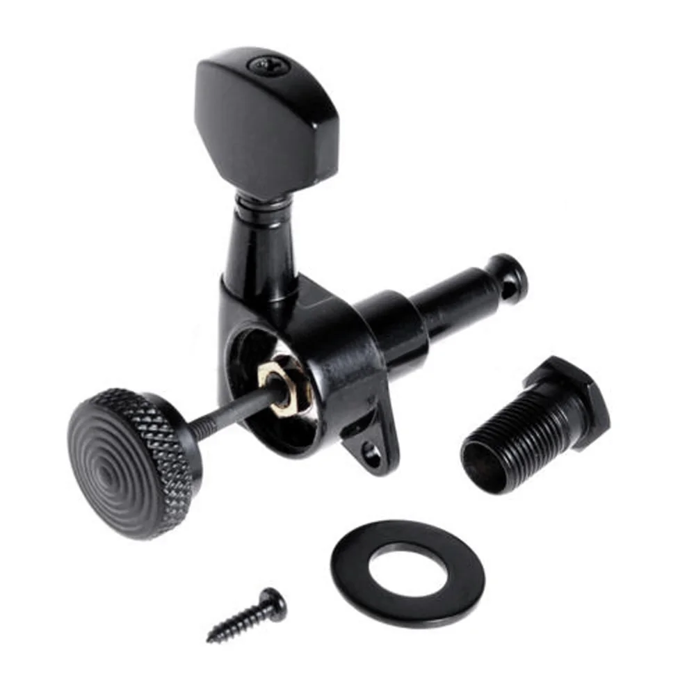6Pcs Black Locking Tuners Reusable Sealed Machine Heads Tuners String Right Tuning Pegs for Acoustic Or Electric Guitar