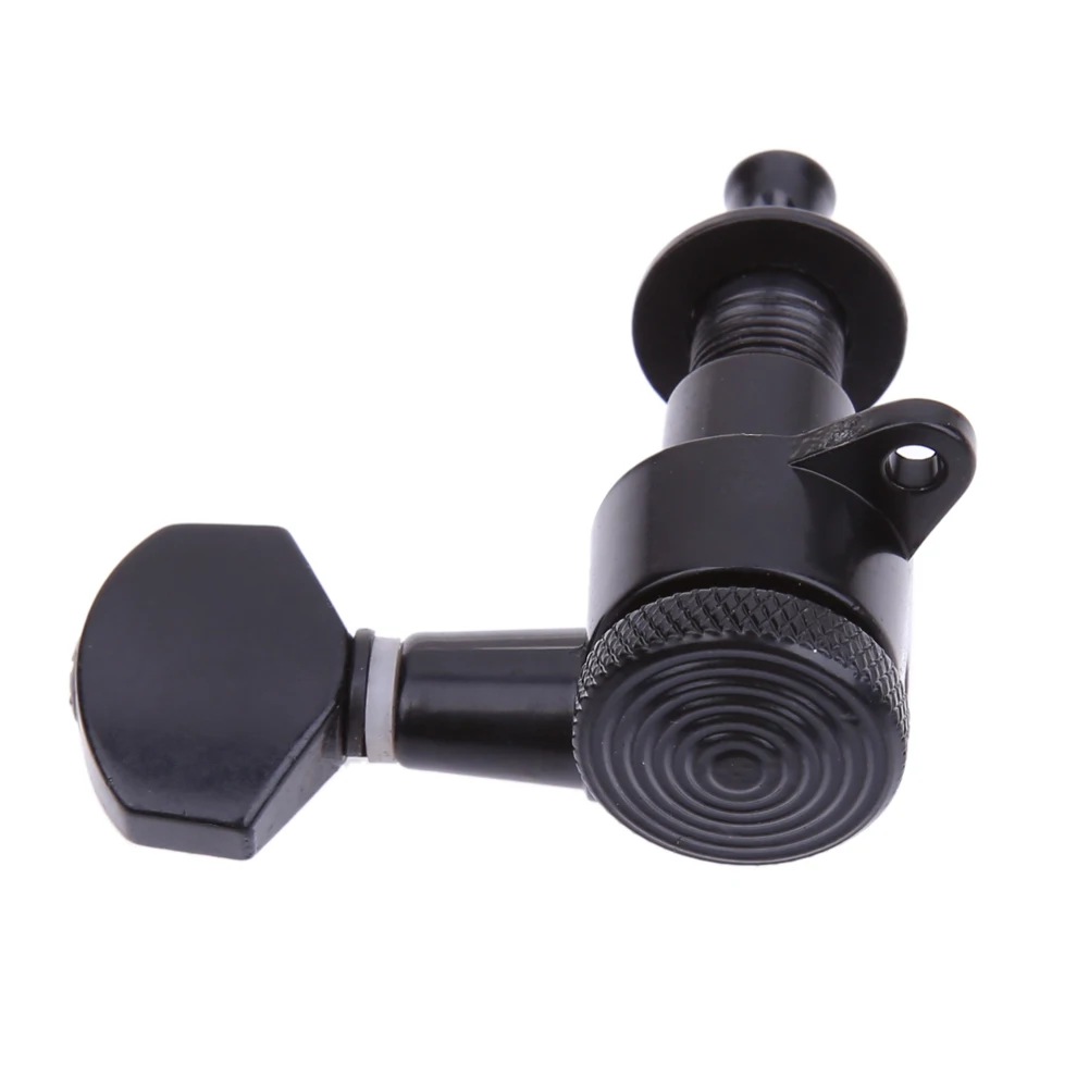 6Pcs Black Locking Tuners Reusable Sealed Machine Heads Tuners String Right Tuning Pegs for Acoustic Or Electric Guitar