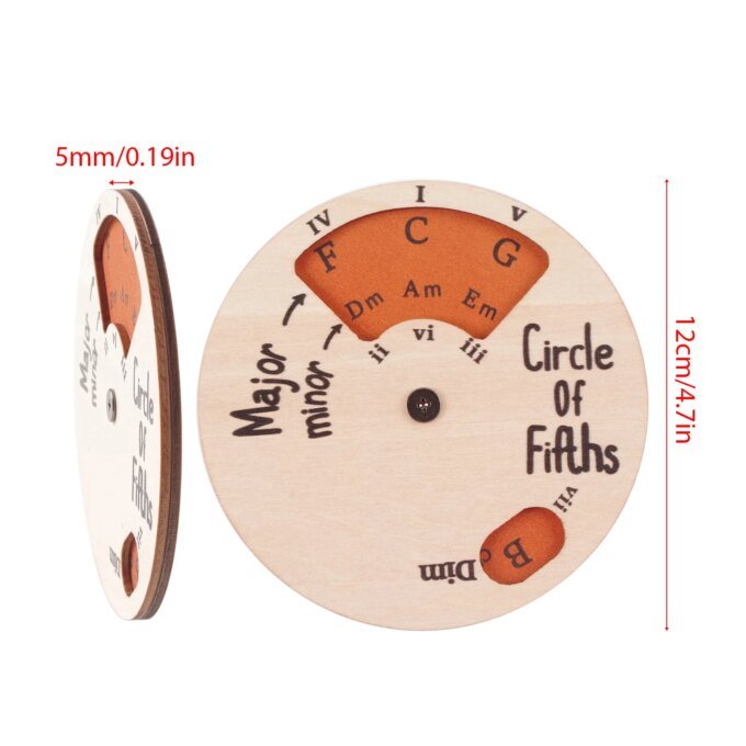 Wooden Circle of Fifths Wheel Melody Tool Chord Wheel Music Theory Learning Tool Fifth Degree Circle Music Accessories - Image 6