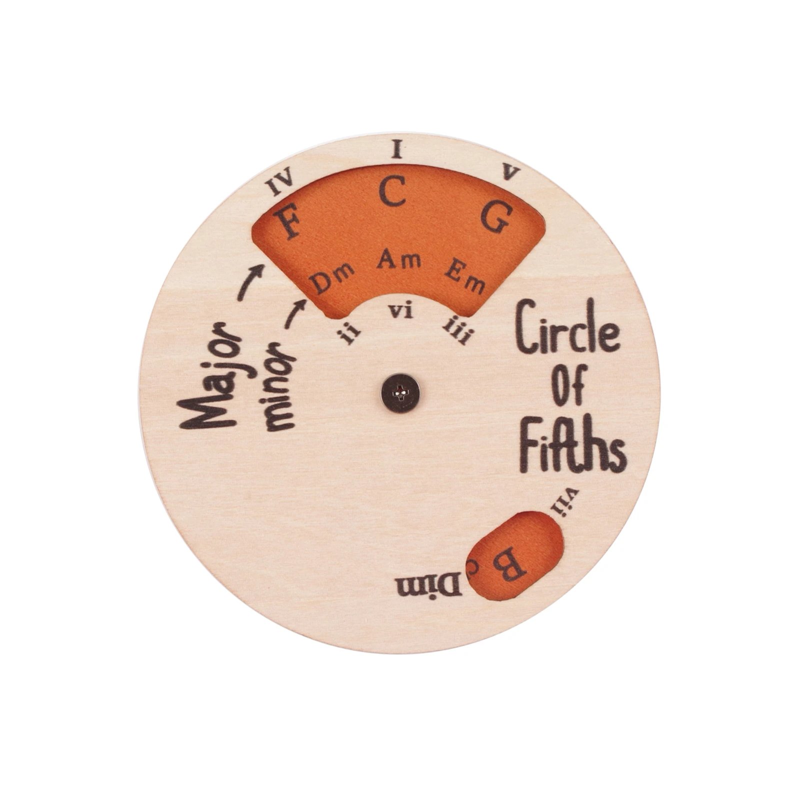 Wooden Circle of Fifths Wheel Melody Tool Chord Wheel Music Theory Learning Tool Fifth Degree Circle Music Accessories