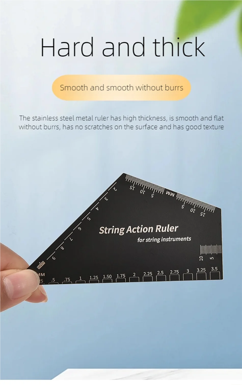 Stainless Steel Guitar Strings Action Height Ruler Guitar Leveling 2 In 1 Luthier Tool For Guitar Ukulele Bass