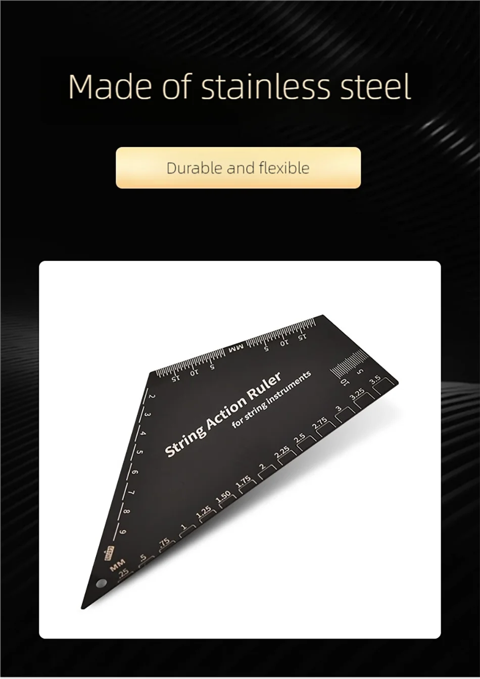 Stainless Steel Guitar Strings Action Height Ruler Guitar Leveling 2 In 1 Luthier Tool For Guitar Ukulele Bass