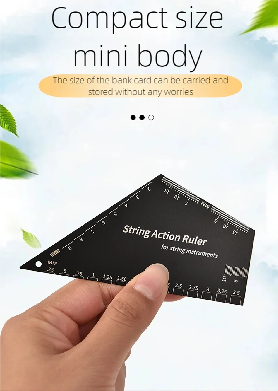 Stainless Steel Guitar Strings Action Height Ruler Guitar Leveling 2 In 1 Luthier Tool For Guitar Ukulele Bass