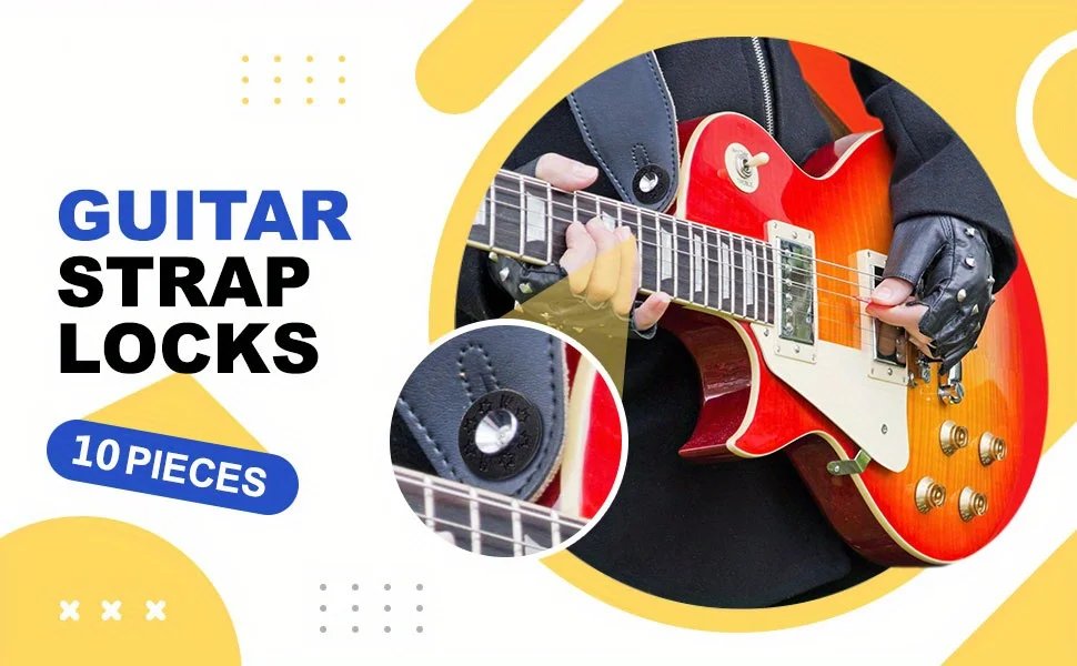 10pcs Professional Rubber Strap Locks for Electric Guitar and Bass - Secure and Safe Guitar Strap Locks with Gasket and Washer 10pcs Professional Rubber Strap Locks for Electric Guitar and Bass - Secure and Safe Guitar Strap Locks with Gasket and Washer
