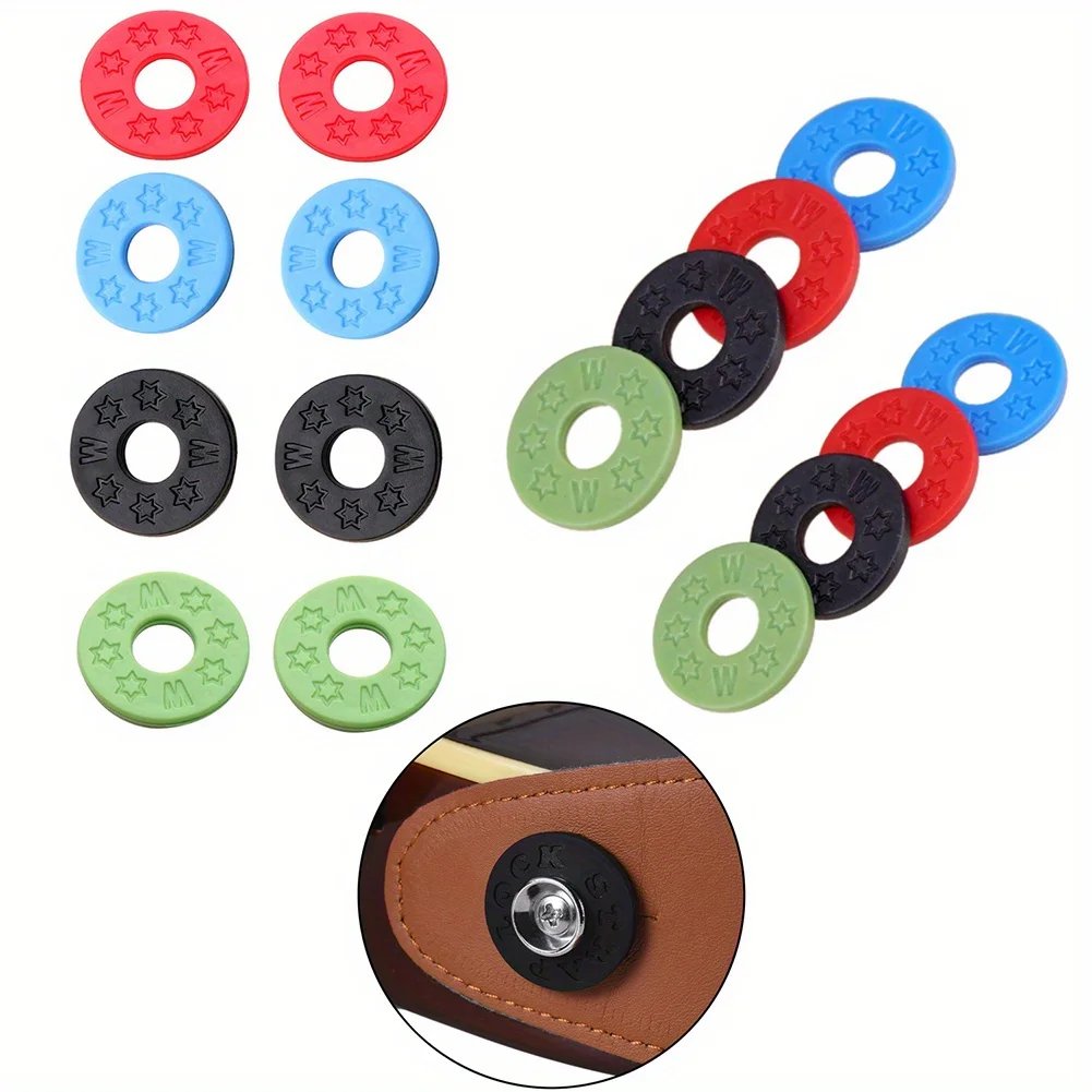 10pcs Professional Rubber Strap Locks for Electric Guitar and Bass - Secure and Safe Guitar Strap Locks with Gasket and Washer 10pcs Professional Rubber Strap Locks for Electric Guitar and Bass - Secure and Safe Guitar Strap Locks with Gasket and Washer