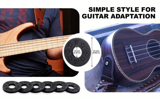 10pcs Professional Rubber Strap Locks for Electric Guitar and Bass - Secure and Safe Guitar Strap Locks with Gasket and Washer - Image 6