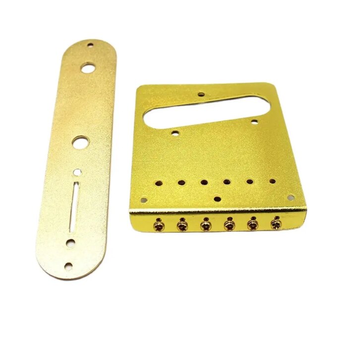 6 String Roller Saddle Bridge and Control Plate for TL Electric Guitar with Carving Decorative Pattern Strings Through Bridge - Image 3