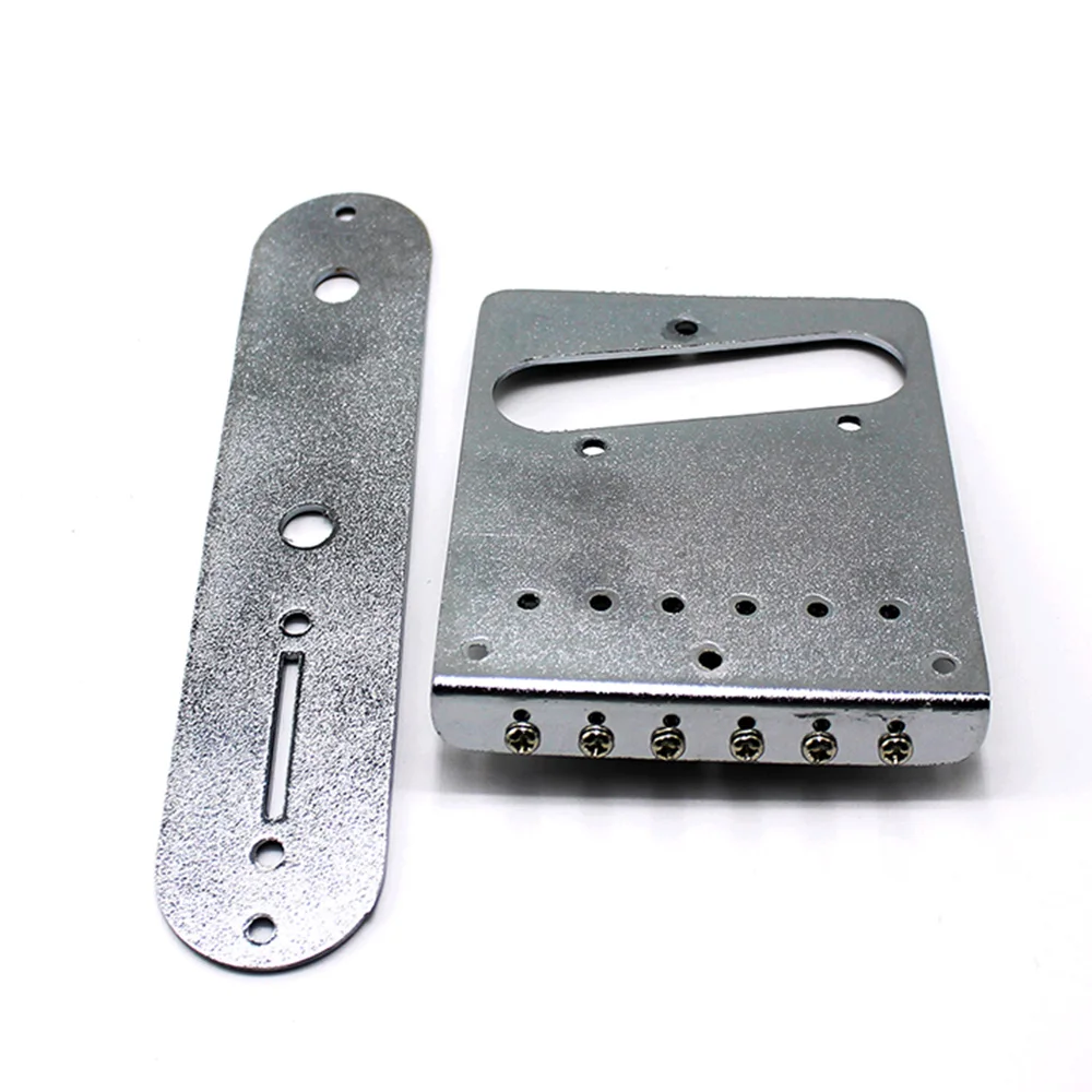 6 String Roller Saddle Bridge and Control Plate for TL Electric Guitar with Carving Decorative Pattern Strings Through Bridge