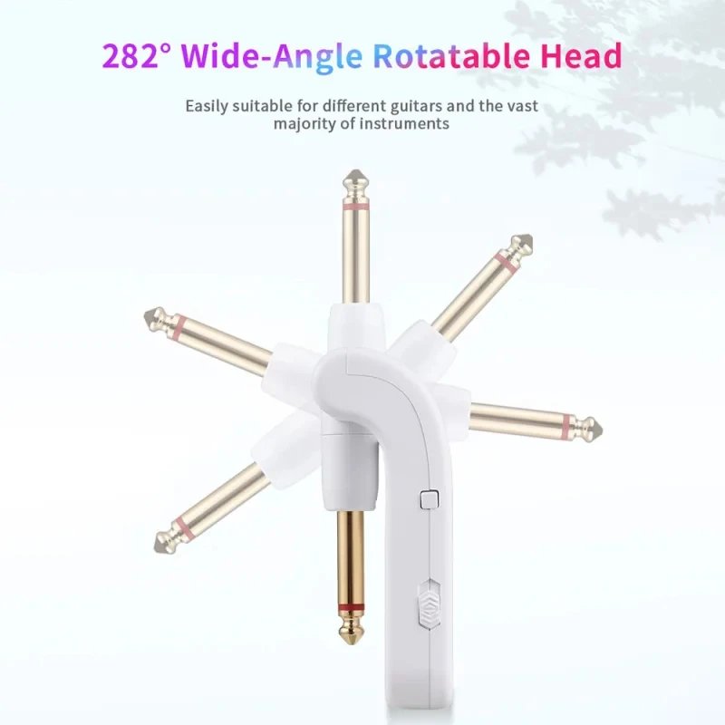 Wireless System for Guitar, 2.4G Rechargeable Transmitter and Receiver, Real Time Plug Play Transmission for Electric Bass