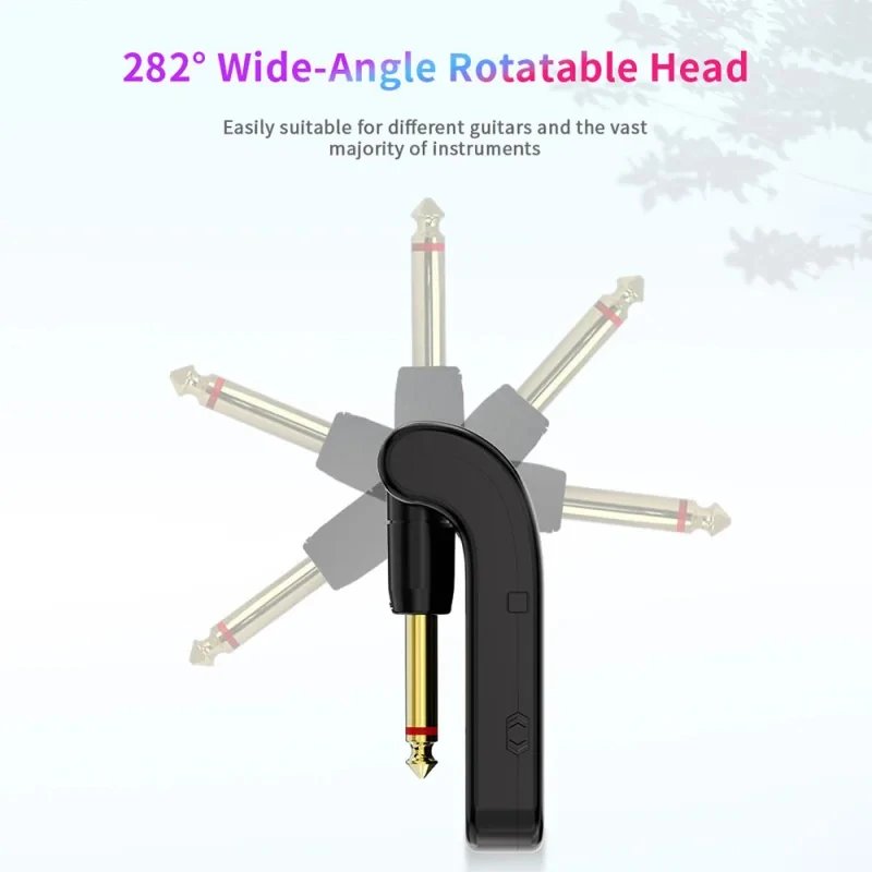 Wireless System for Guitar, 2.4G Rechargeable Transmitter and Receiver, Real Time Plug Play Transmission for Electric Bass