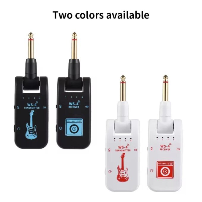 Wireless System for Guitar, 2.4G Rechargeable Transmitter and Receiver, Real Time Plug Play Transmission for Electric Bass - Image 2