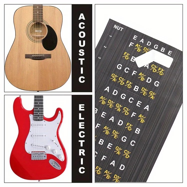 1 Pc Guitar Fretboard Stickers Scale Note Sticker Suitable For Classic Acoustic Electric Guitar 1 Pc Guitar Fretboard Stickers Scale Note Sticker Suitable For Classic Acoustic Electric Guitar
