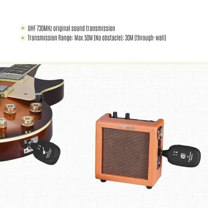 Wireless Guitar System Built in 4 channels Wireless Guitar TransmitterReceiver for Electric Guitar Bass Violin - Image 3