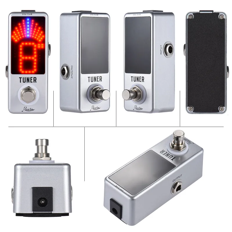 Mini Chromatic Tuner Pedal EffectGuitar Bass Musical Instrumen LED Display True Bypass GuitarTuner for Guitar Bass Accessories