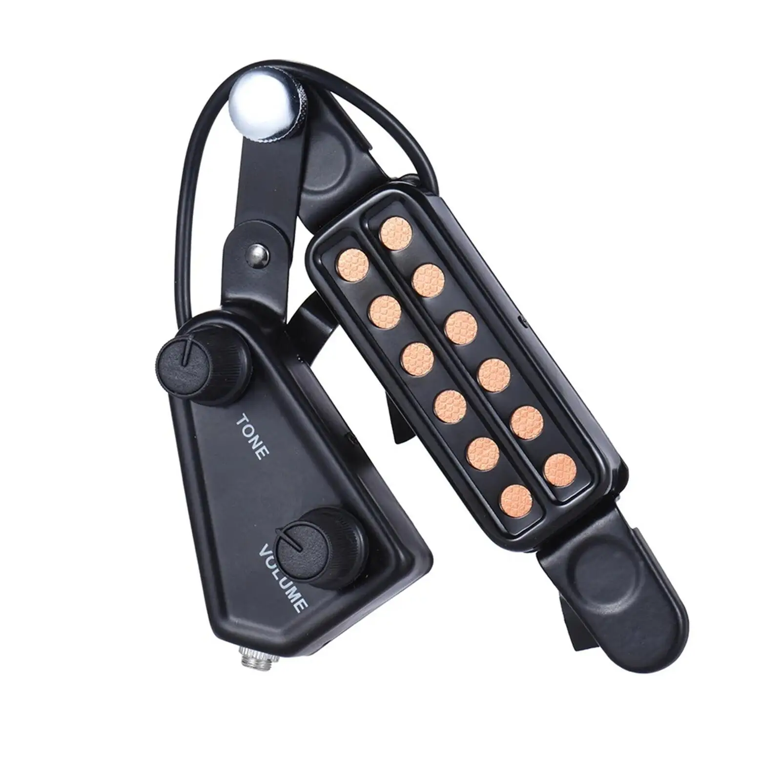 Premium Acoustic Guitar Pickup: 12-Hole Magnetic Transducer for Enhanced Sound, Adjustable Volume & Tone Knobs, Comes with High-