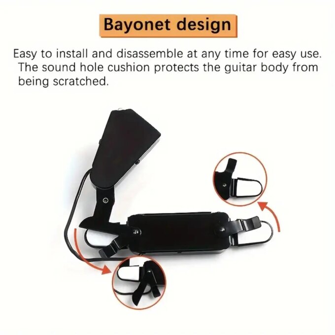 Premium Acoustic Guitar Pickup: 12-Hole Magnetic Transducer for Enhanced Sound, Adjustable Volume & Tone Knobs, Comes with High- - Image 5