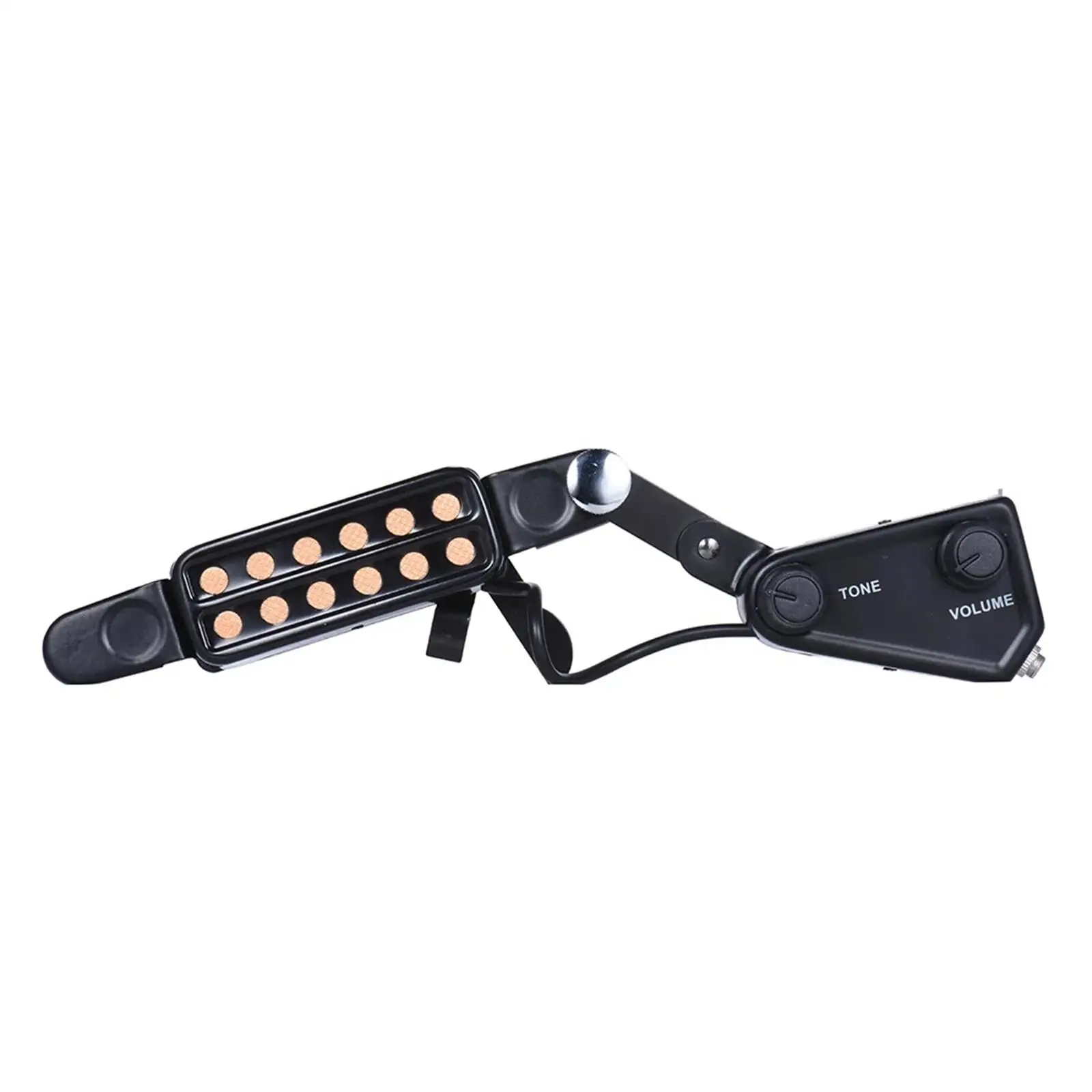 Premium Acoustic Guitar Pickup: 12-Hole Magnetic Transducer for Enhanced Sound, Adjustable Volume & Tone Knobs, Comes with High-