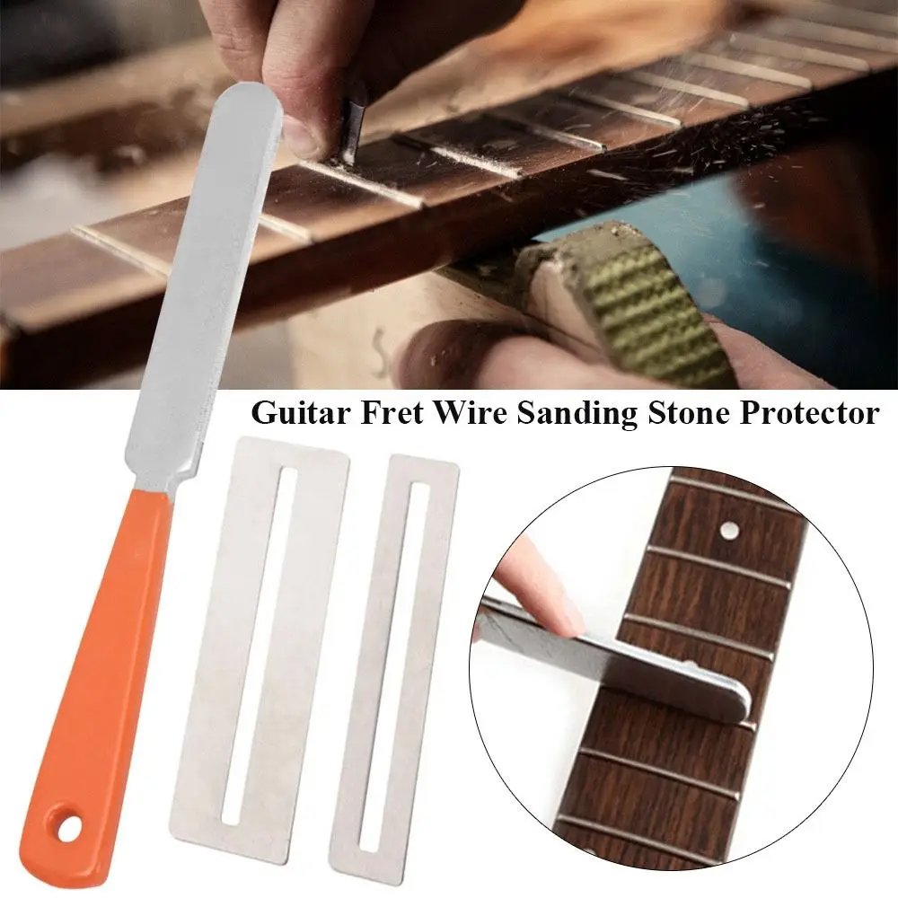 1/2/3pcs Guitar Fret Wire Sanding Stone Protector Kit Finger Plate Radian Polishing DIY Luthier Tool Guitar Bass Parts 1/2/3pcs Guitar Fret Wire Sanding Stone Protector Kit Finger Plate Radian Polishing DIY Luthier Tool Guitar Bass Parts