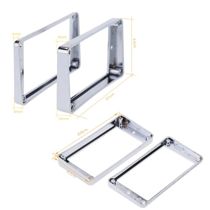 LP Electric Guitar Pickup Curved Frame High and Low Curved Frame Set Chrome-Plated Plastic Guitar Pickup Frame Mounting Ring - Image 6