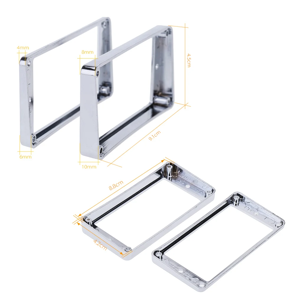 LP Electric Guitar Pickup Curved Frame High and Low Curved Frame Set Chrome-Plated Plastic Guitar Pickup Frame Mounting Ring