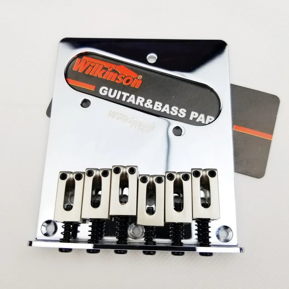 Wilkinson 52.5mm(2-1/16 inch) 6 Saddles Modern TL Bridge for American ST TL Guitar Chrome WOT03 Wilkinson 52.5mm(2-1/16 inch) 6 Saddles Modern TL Bridge for American ST TL Guitar Chrome WOT03
