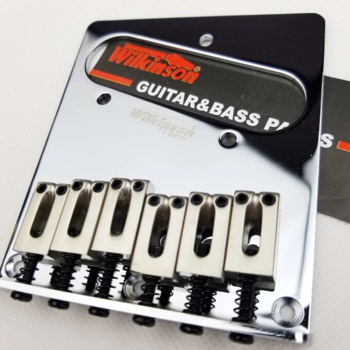 Wilkinson 52.5mm(2-1/16 inch) 6 Saddles Modern TL Bridge for American  ST TL Guitar Chrome WOT03 - Image 3