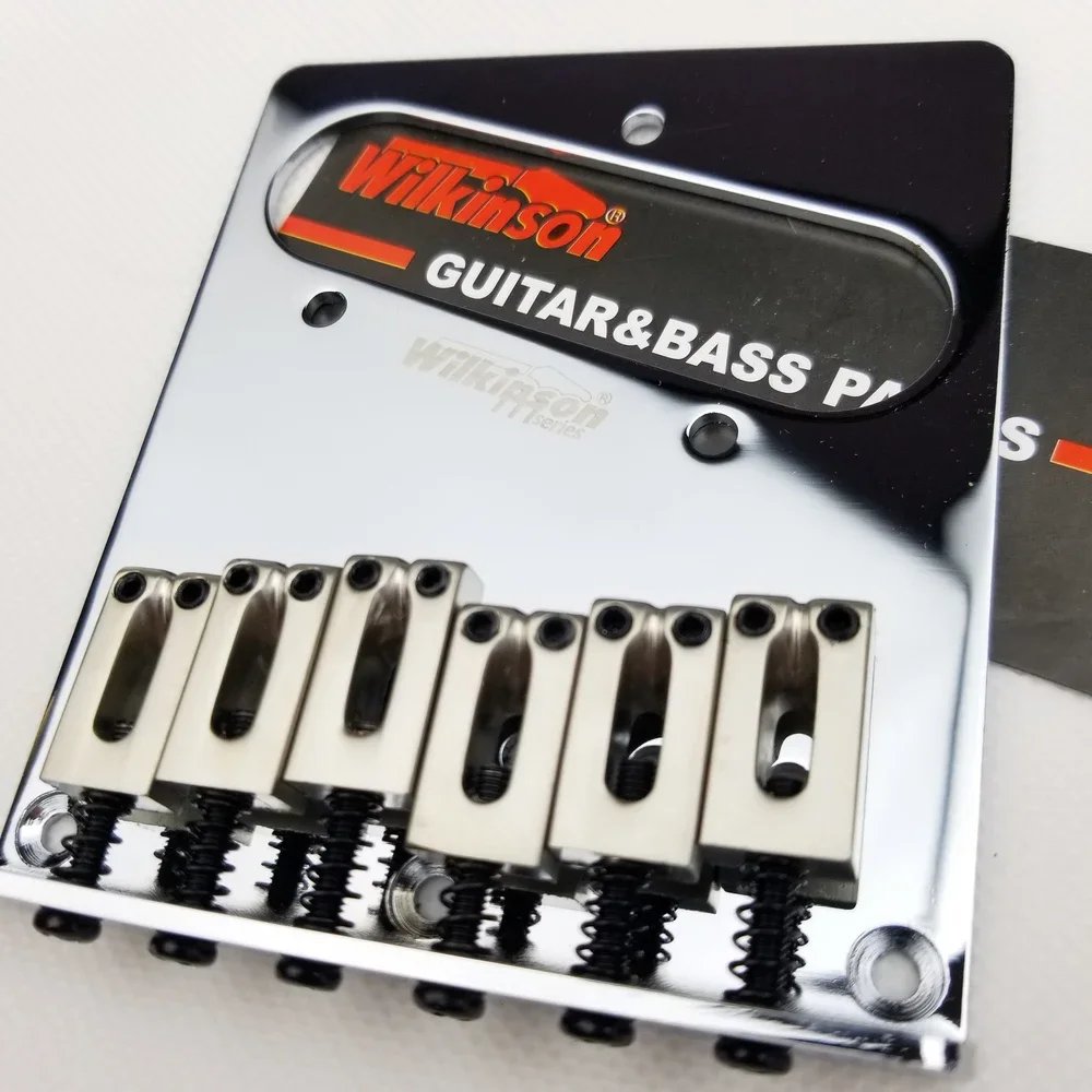 Wilkinson 52.5mm(2-1/16 inch) 6 Saddles Modern TL Bridge for American ST TL Guitar Chrome WOT03 Wilkinson 52.5mm(2-1/16 inch) 6 Saddles Modern TL Bridge for American ST TL Guitar Chrome WOT03