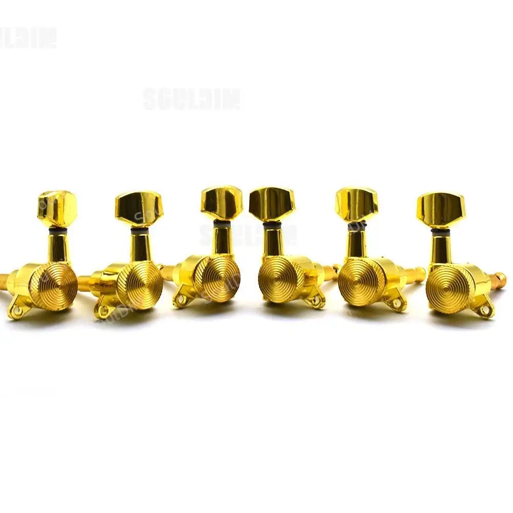 6pcs Auto Locked Locking String Guitar Tuning Pegs keys Tuners Machine Heads for ST TL Electric Acoustic Guitar Gold
