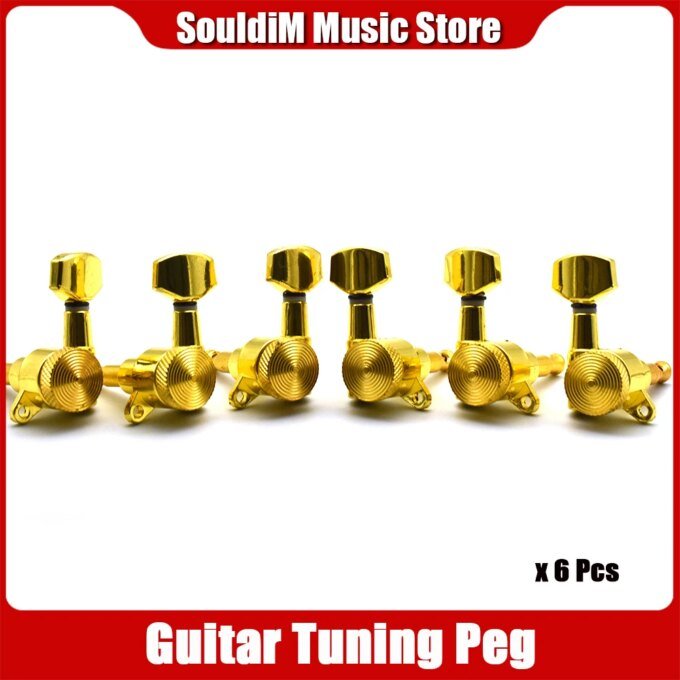 6pcs Auto Locked Locking String Guitar Tuning Pegs keys Tuners Machine Heads for ST TL Electric Acoustic Guitar Gold