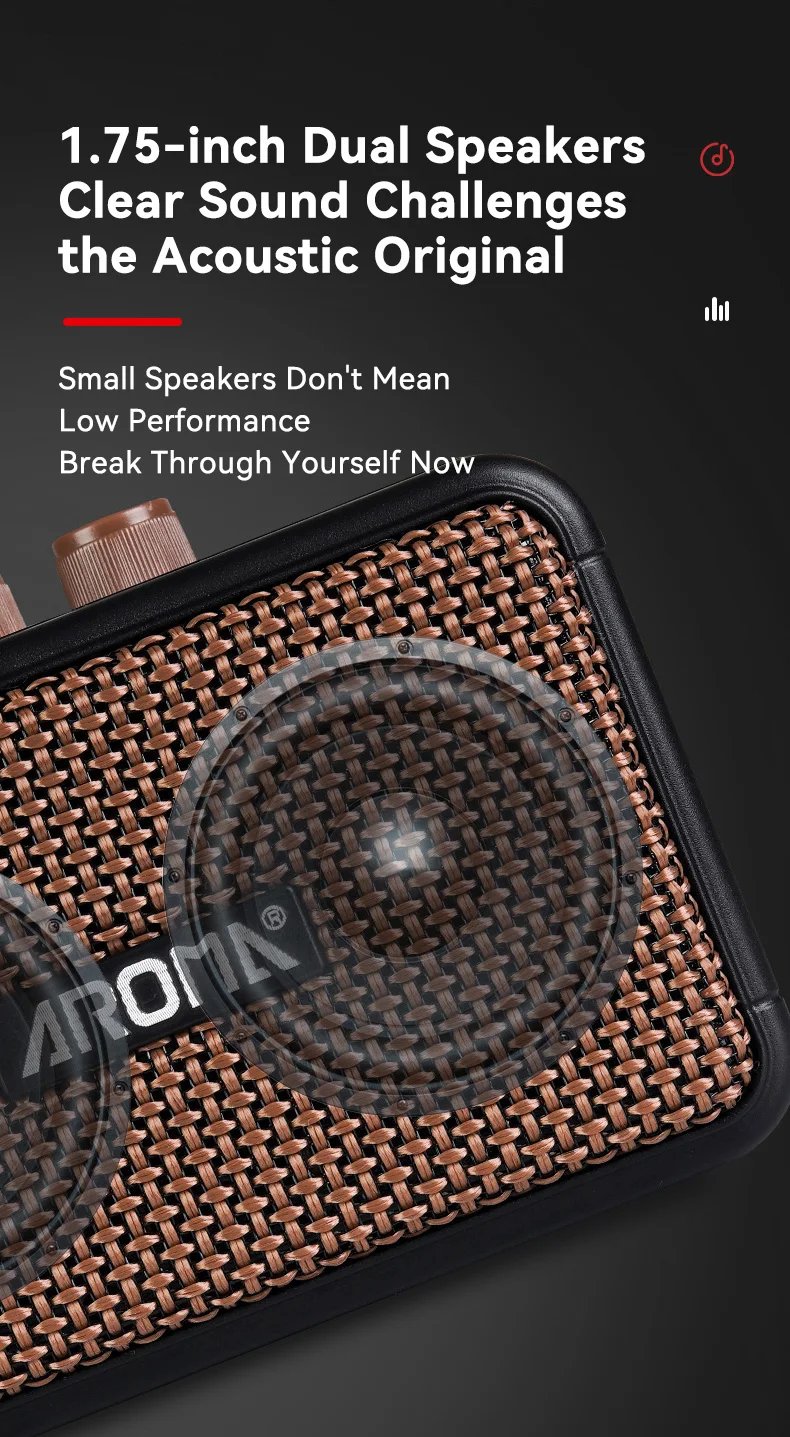 Mini Guitar Amplifier 5W Electric Guitar Amp Small Practice Guitar Amp with Bluetooth Clean & Overdrive Channels Portable