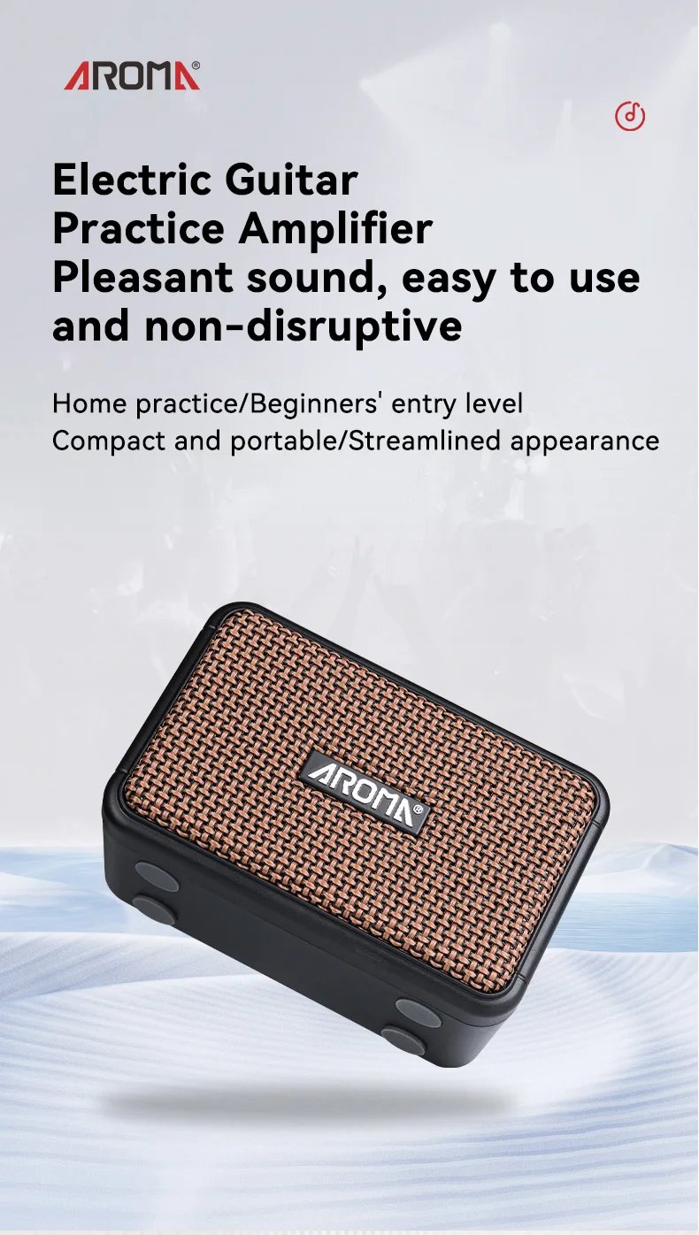 Mini Guitar Amplifier 5W Electric Guitar Amp Small Practice Guitar Amp with Bluetooth Clean & Overdrive Channels Portable