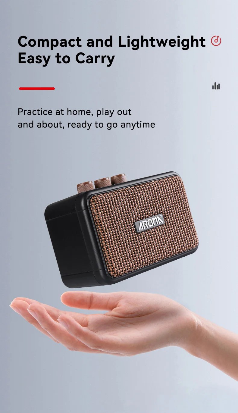Mini Guitar Amplifier 5W Electric Guitar Amp Small Practice Guitar Amp with Bluetooth Clean & Overdrive Channels Portable
