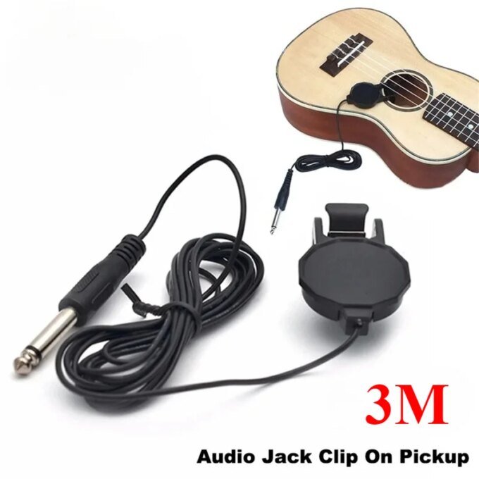 Length 3M Audio Jack Clip on Pickup for Acoustic GuitarMandolinBouzoukiViolinBanjoUkulele Sound Pickup Transducer Guitars - Image 2