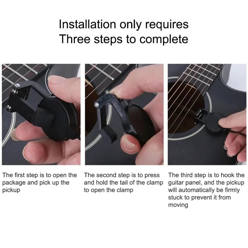 Length 3M Audio Jack Clip on Pickup for Acoustic GuitarMandolinBouzoukiViolinBanjoUkulele Sound Pickup Transducer Guitars