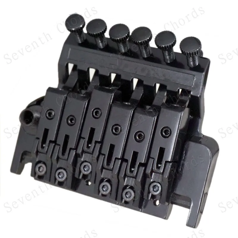 A Set Black Silver Tremolo Black Electric Guitar Bridge Double Locking Systyem Pulled 6 Strings Accessories Parts