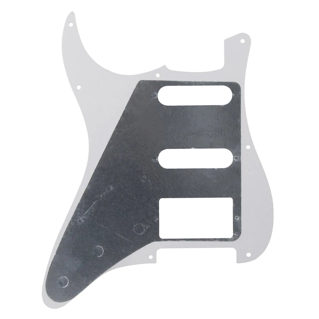 FLEOR Set of 11 Holes SSH ST Electric Guitar Pickguard HSS Scratch Plate & Back Plate & Screws, 8 Colors Choose