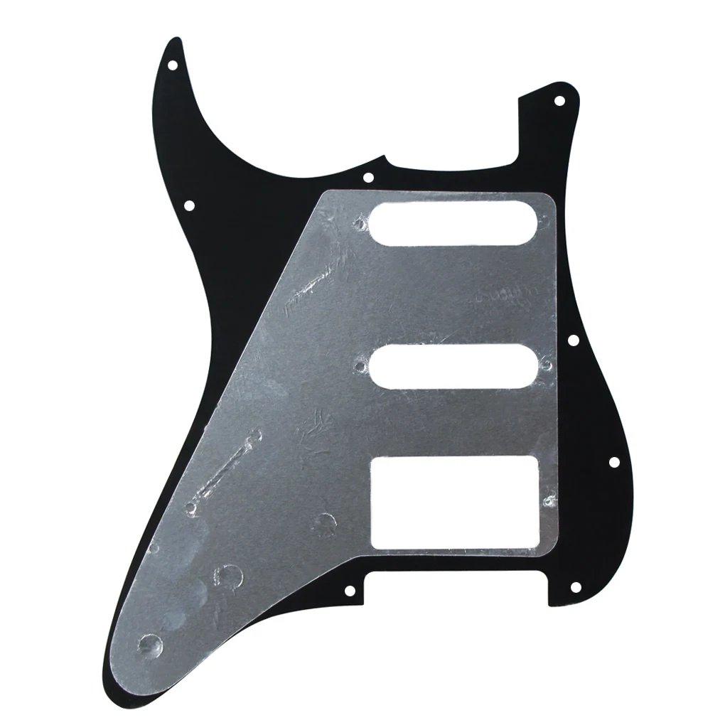 FLEOR Set of 11 Holes SSH ST Electric Guitar Pickguard HSS Scratch Plate & Back Plate & Screws, 8 Colors Choose