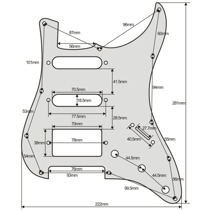 FLEOR Set of 11 Holes SSH ST Electric Guitar Pickguard HSS Scratch Plate & Back Plate & Screws, 8 Colors Choose - Image 4
