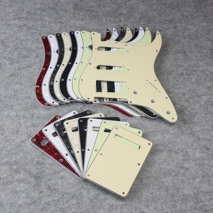 FLEOR Set of 11 Holes SSH ST Electric Guitar Pickguard HSS Scratch Plate & Back Plate & Screws, 8 Colors Choose - Image 6
